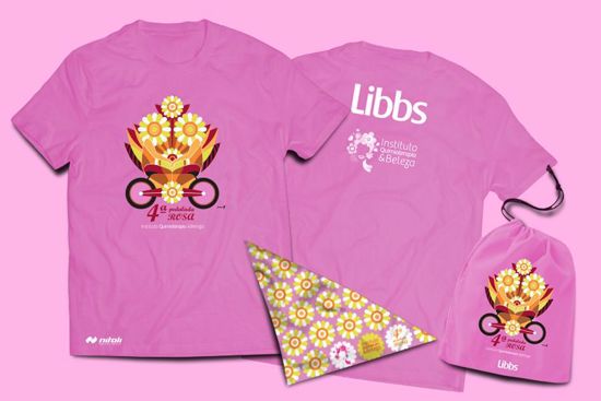 Imagem de KIT 4ª PEDALADA ROSA - Camiseta/Sacochila/Bandana