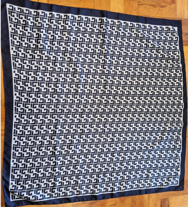 Imagem de LENÇO LABIRINTO AZUL/BCO