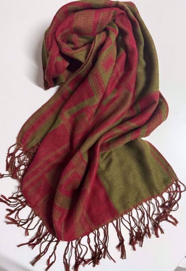 Imagem de PASHMINA GEOMETRICA VERM/MUSGO